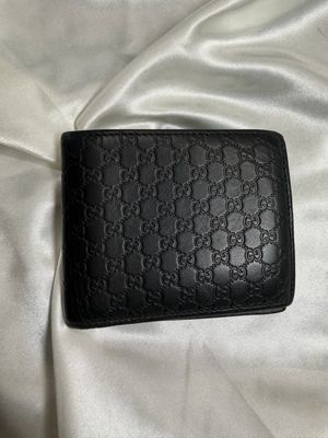 Gucci Micromonogram Leather Bifold Wallet in Black