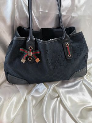Gucci Monogram Princy Web Tote Shoulder in Black
