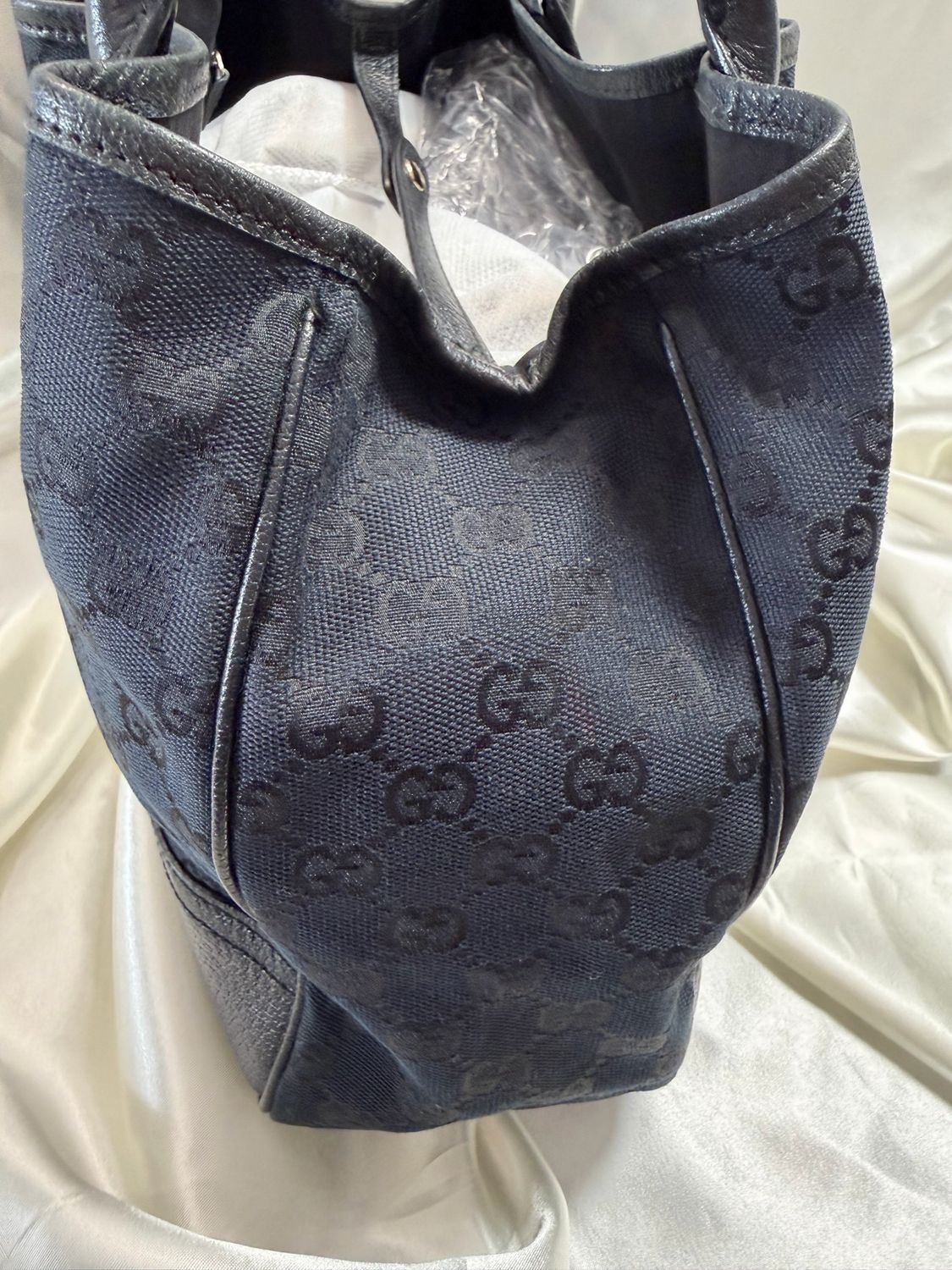 Gucci Monogram Princy Web Tote Shoulder in Black