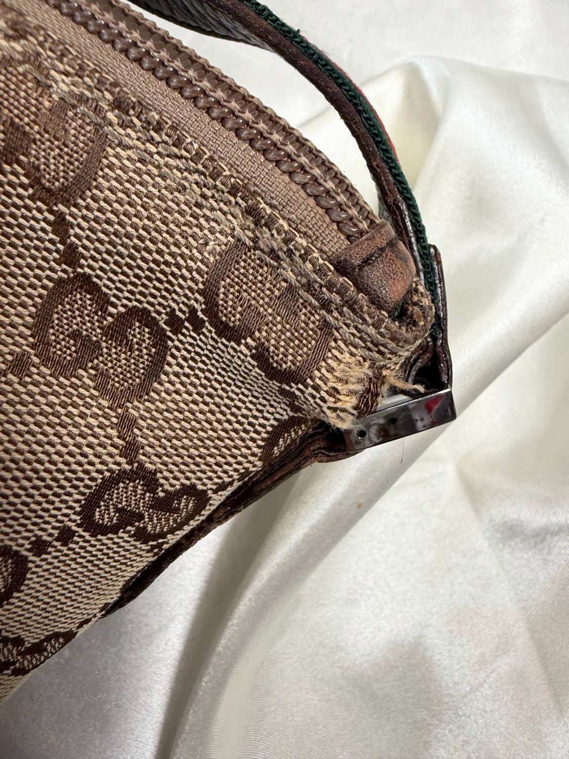 Gucci Monogram Canvas Pochette Web Hobo