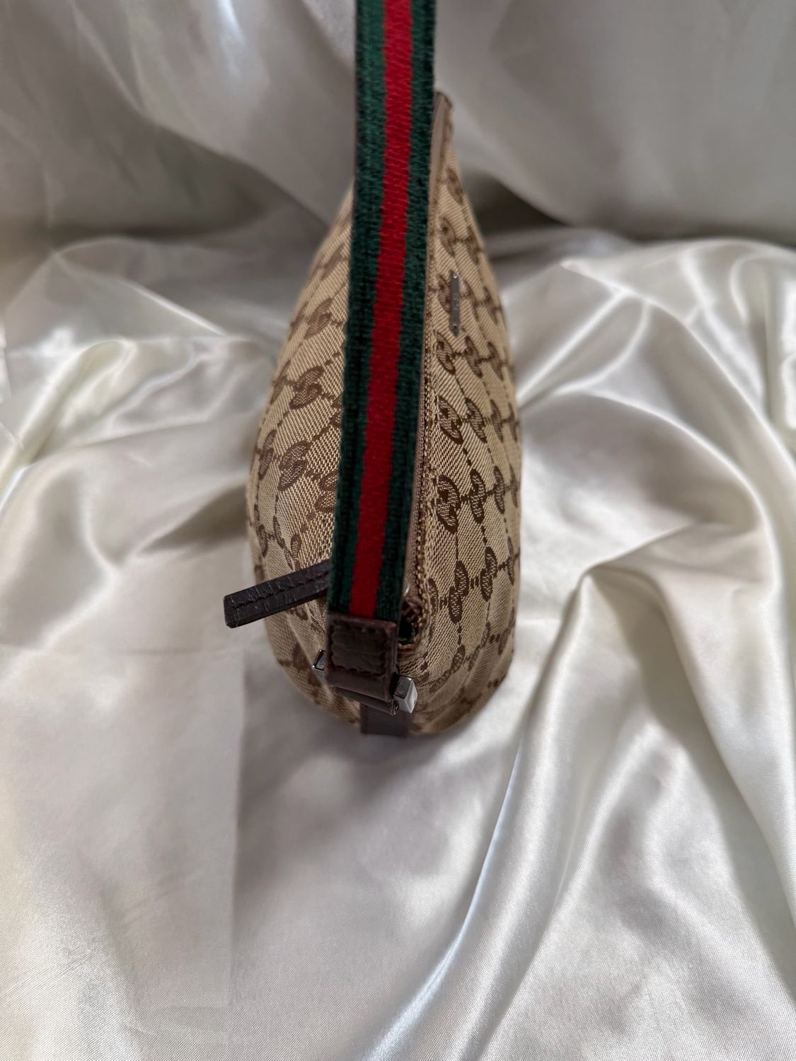 Gucci Monogram Canvas Pochette Web Hobo