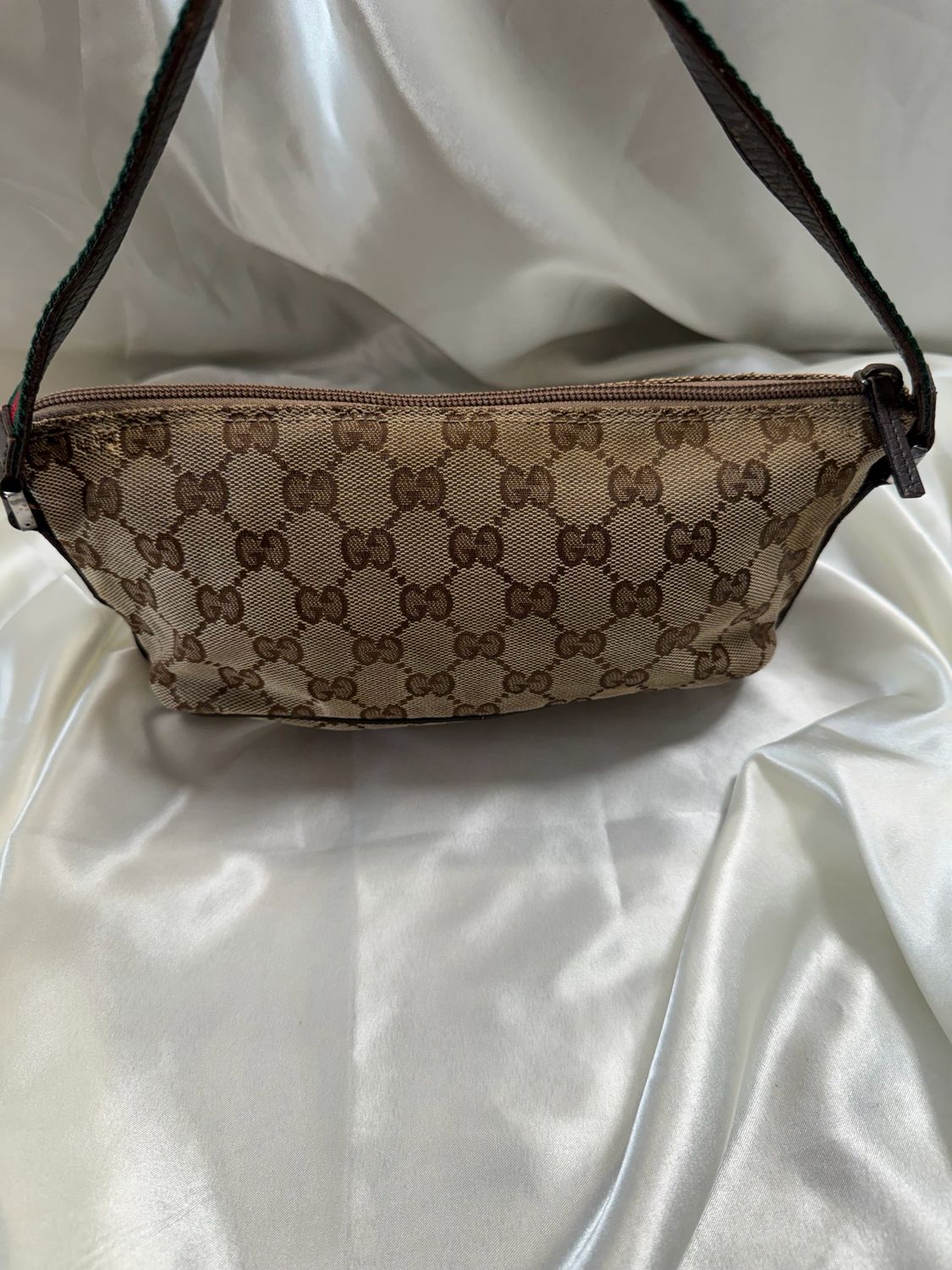 Gucci Monogram Canvas Pochette Web Hobo