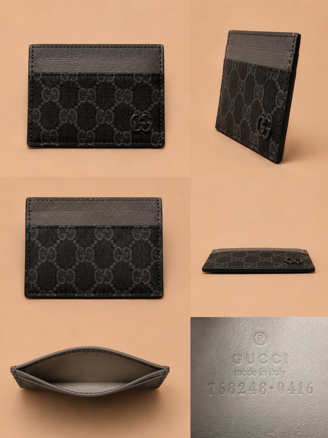 Gucci Monogram Supreme Gray Trim Card Case