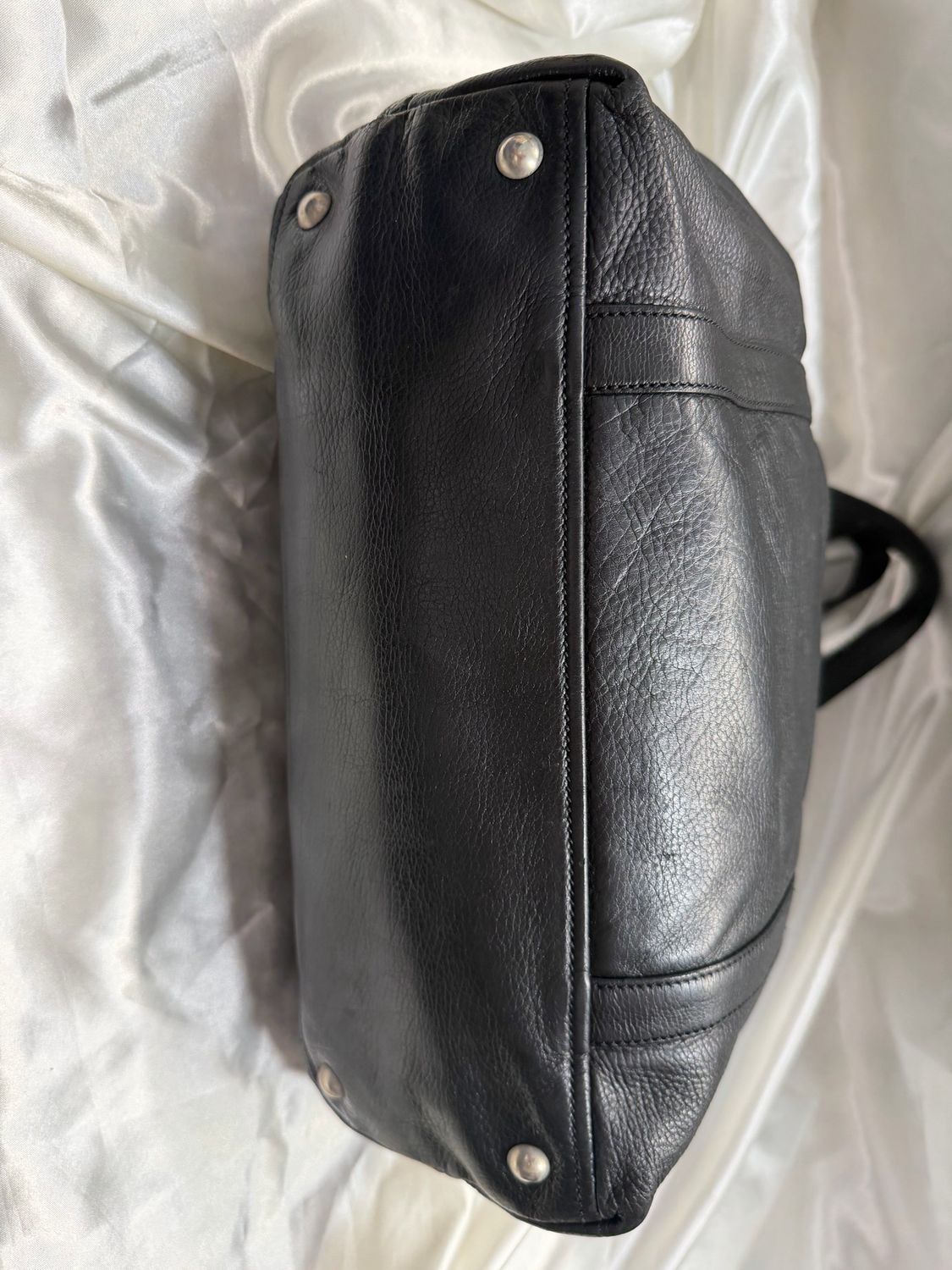 Prada Leather Boston Bowler Satchel Tote in Black