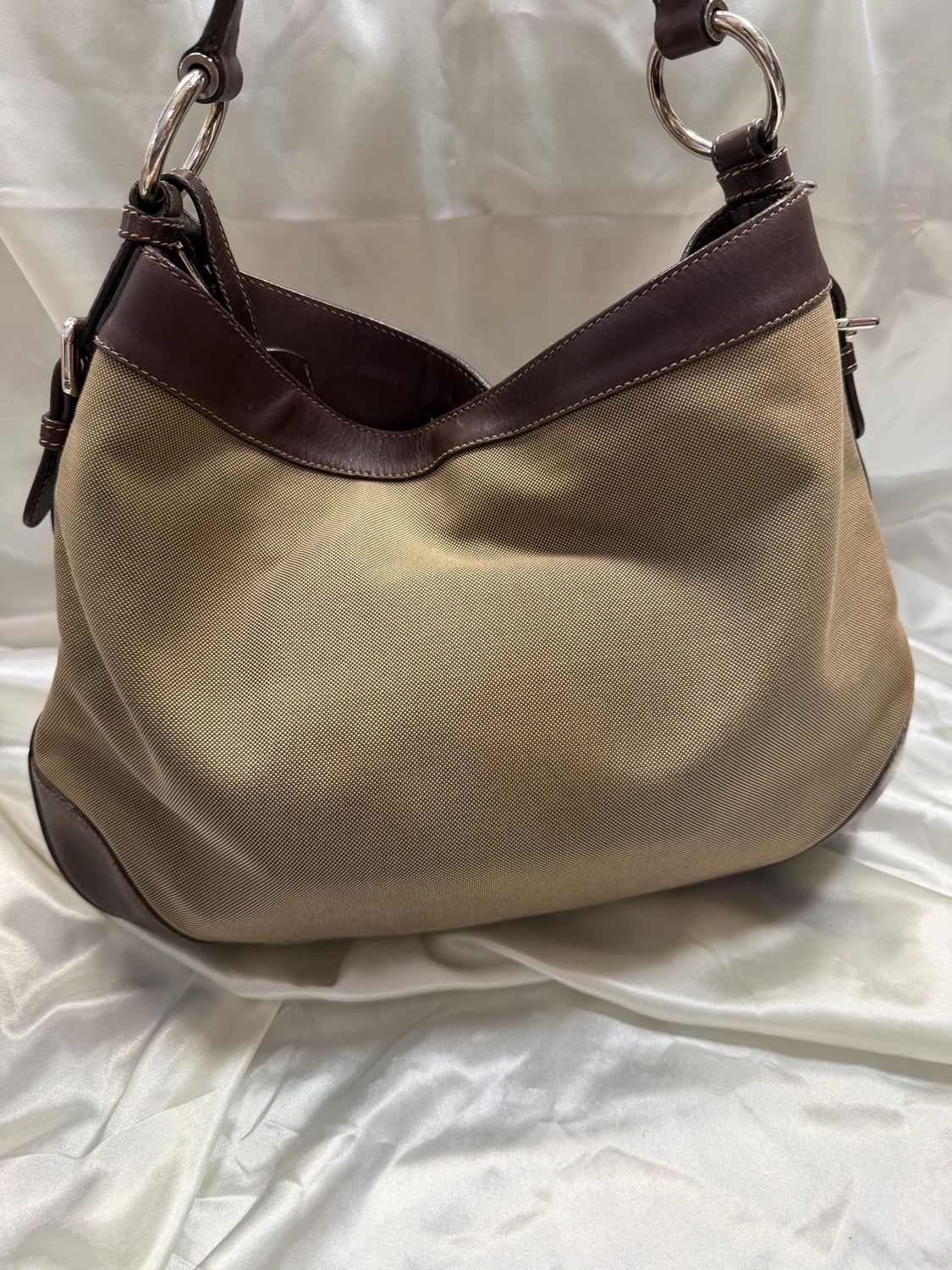 Prada Jacquard Canvas Hobo Shoulder 