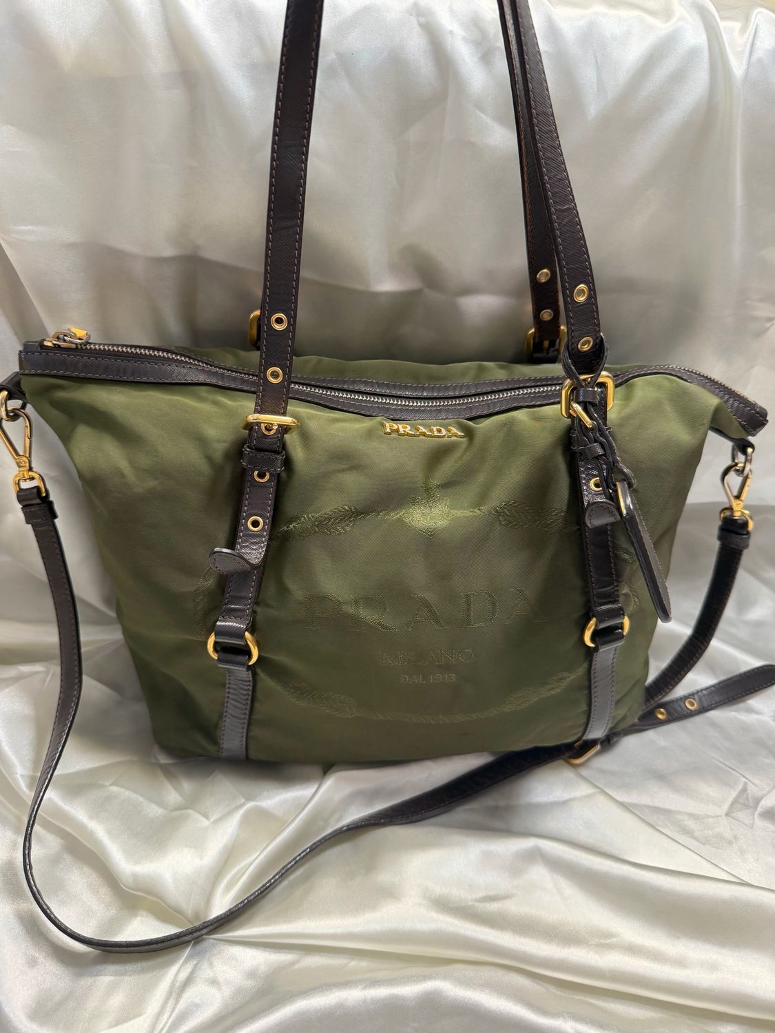 Prada Saffiano Tessuto Nylon Jacquard Sling