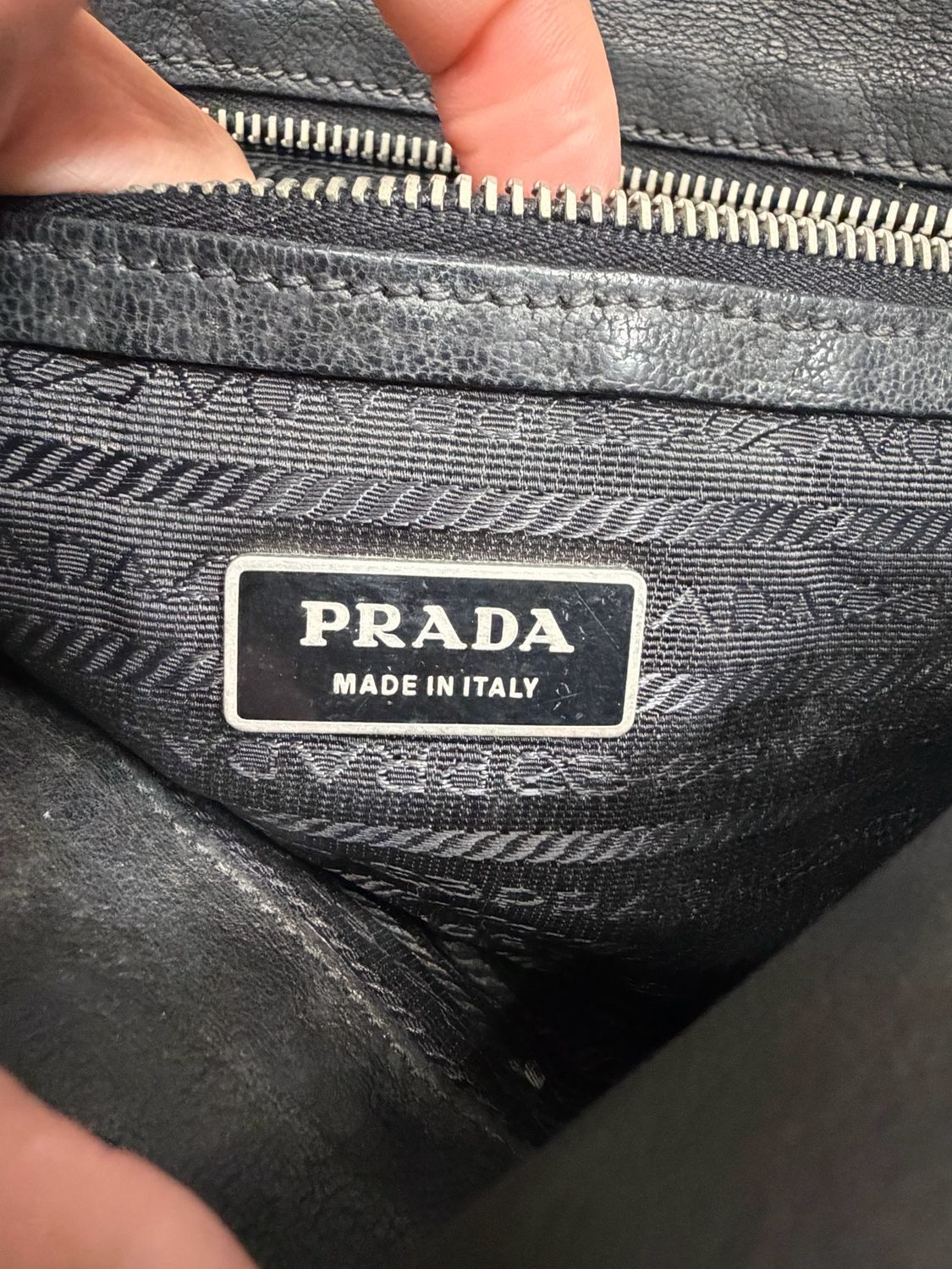 Prada Nylon Tessuto Shoulder Eastwest Black Tote Pushlock