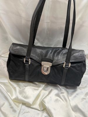 Prada Nylon Tessuto Shoulder Eastwest Black Tote Pushlock