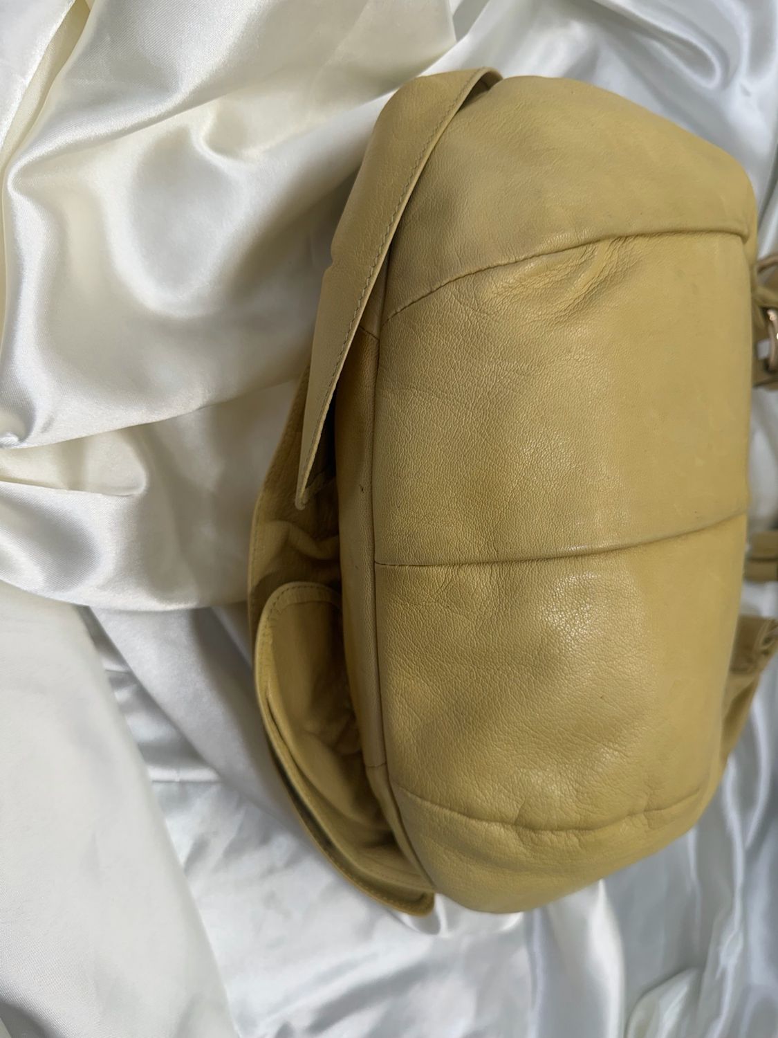 Yves Saint Laurent Nadja Rose Petal Hobo Shoulder Bag in Mustard