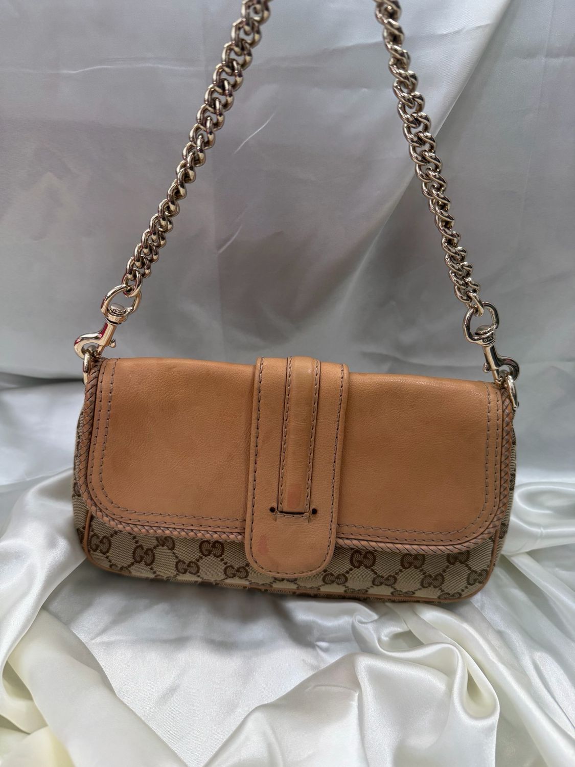 Gucci Marrackech Flap Clutch Hobo Shoulder in Brown