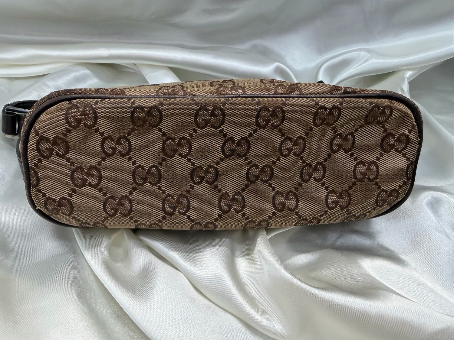 Gucci Monogram Canvas Web Pochette Hobo Shoulder 