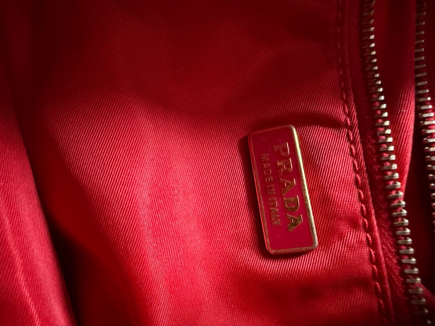Prada Nylon Tessuto Pochette Hobo Shoulder Bag in Red