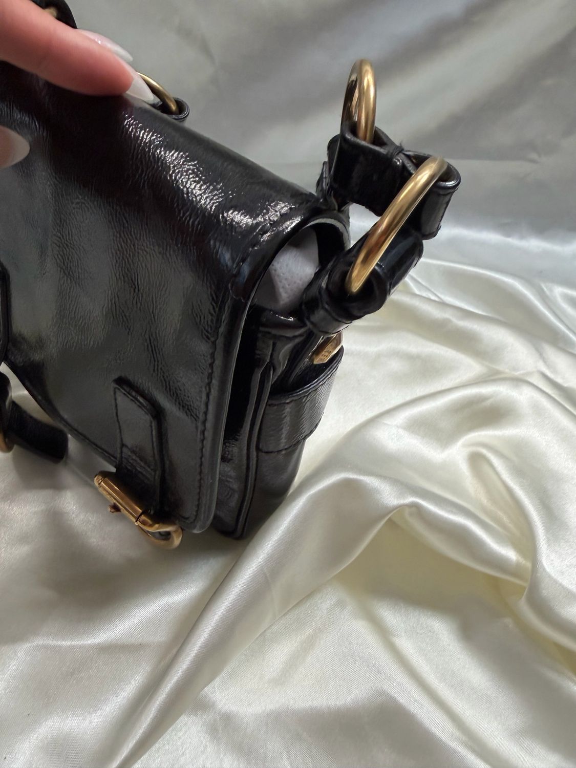 Yves Saint Laurent Flap Patent Crossbody Sling