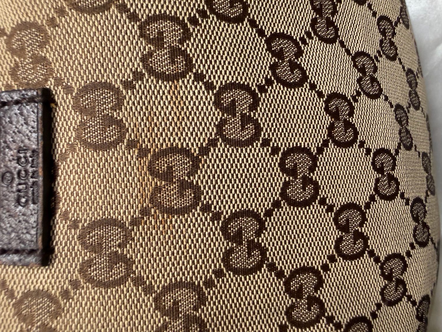 Gucci Monogram Canvas Sling Web Strap Halfmoon Sling