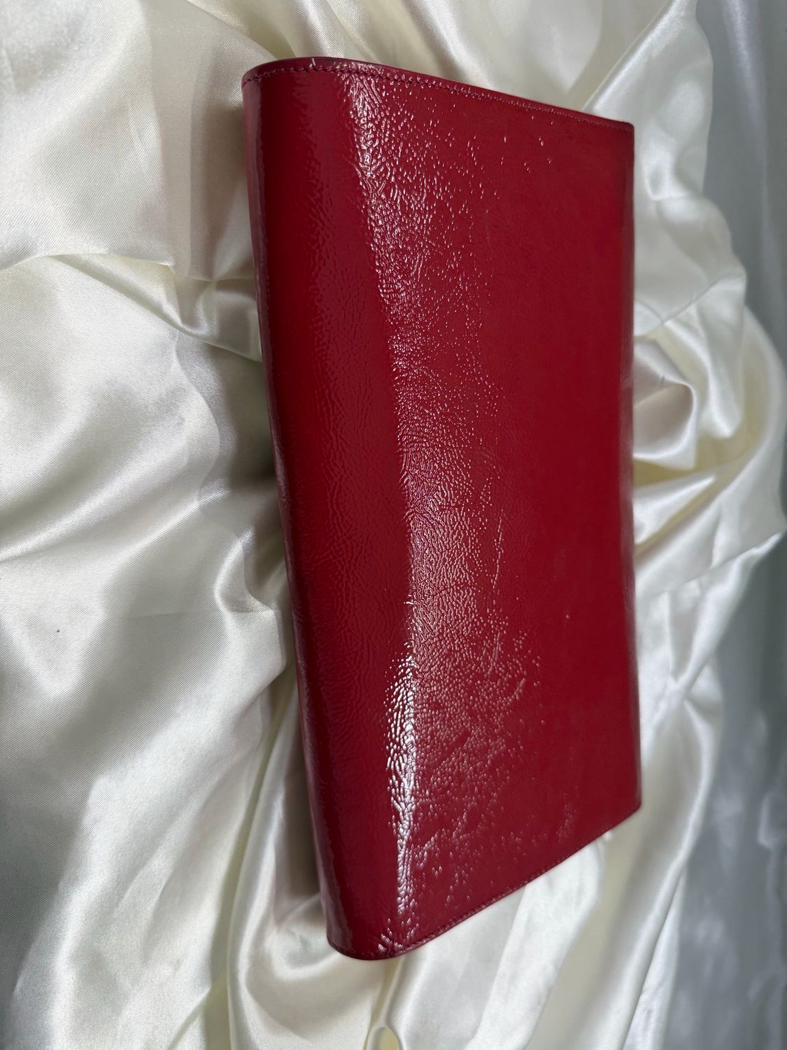 Yves Saint Laurent Patent Logo Clutch Flap