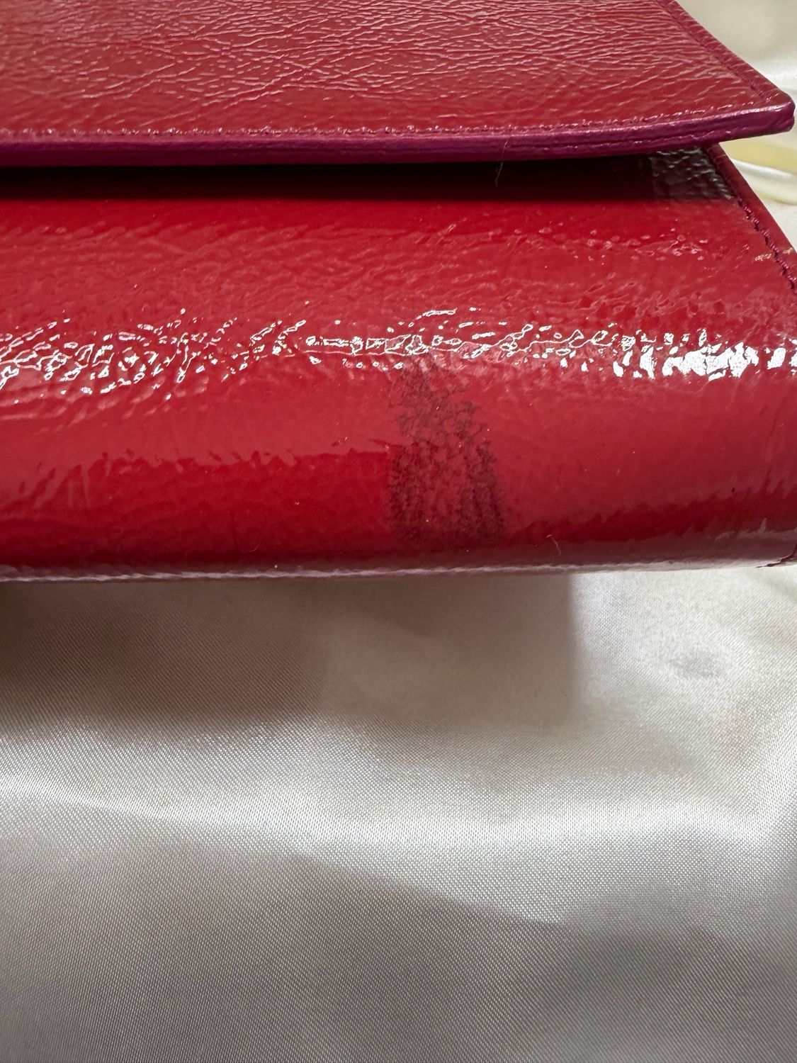 Yves Saint Laurent Patent Logo Clutch Flap