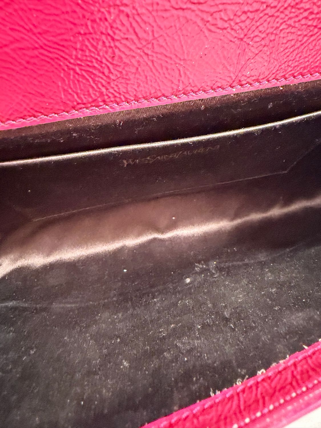Yves Saint Laurent Patent Logo Clutch Flap