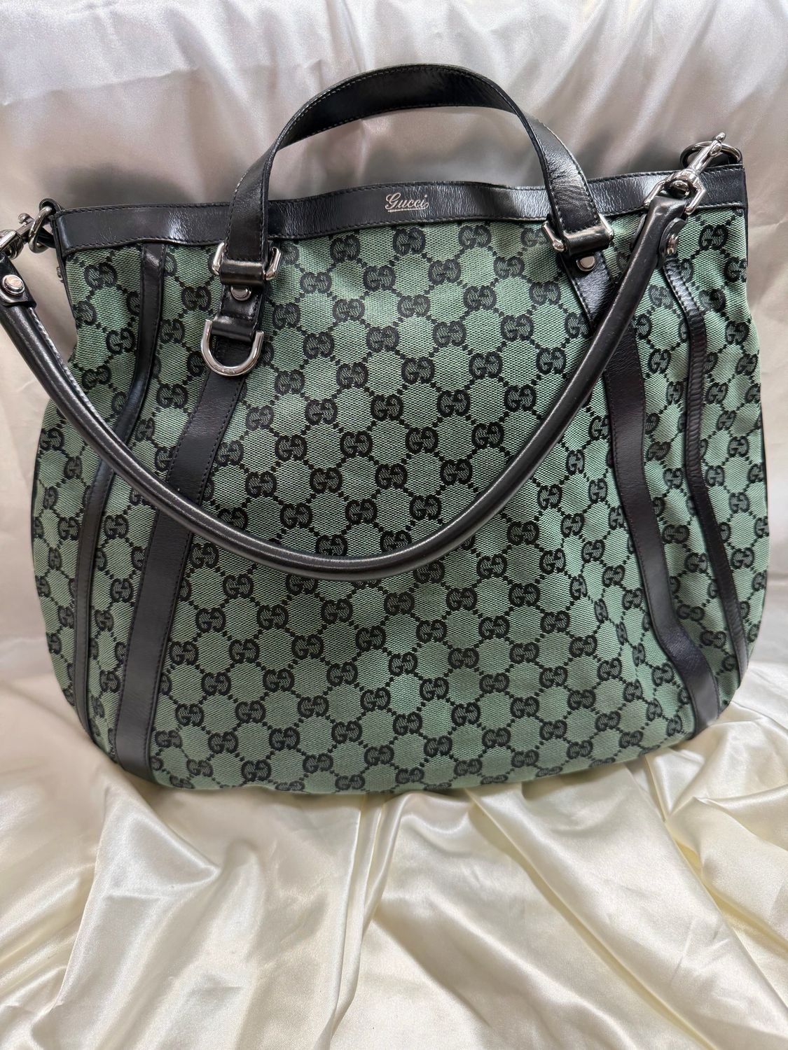Gucci Monogram Canvas Abbey Hobo Shoulder