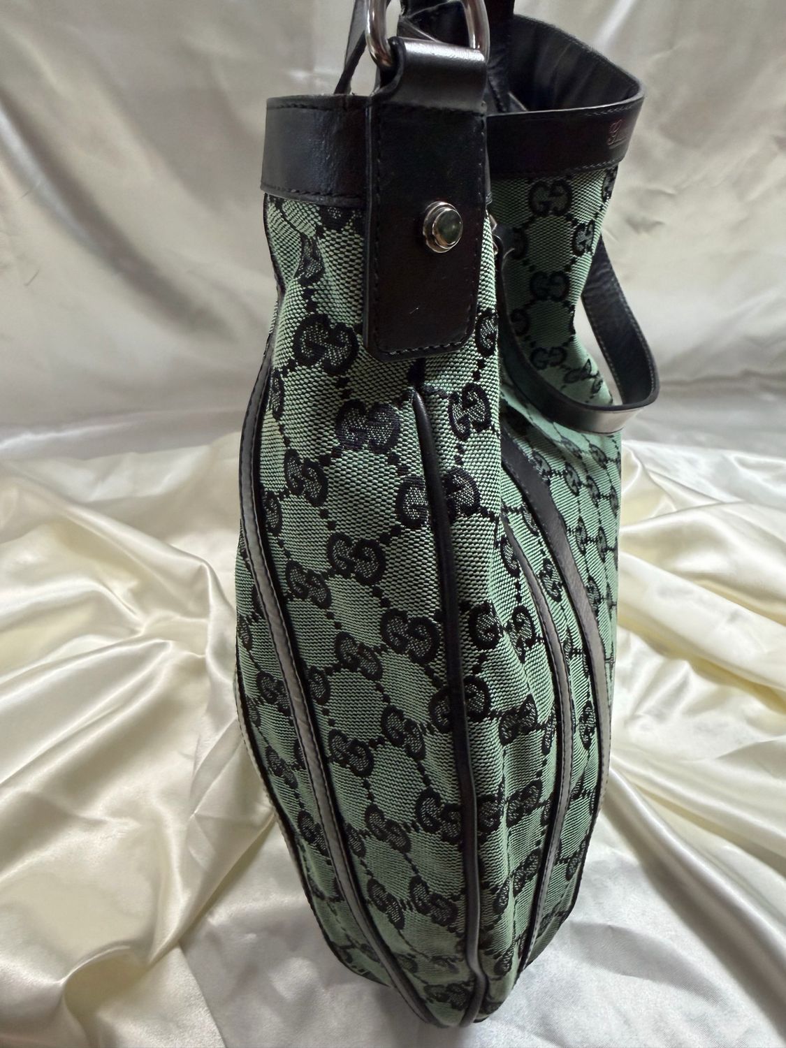 Gucci Monogram Canvas Abbey Hobo Shoulder