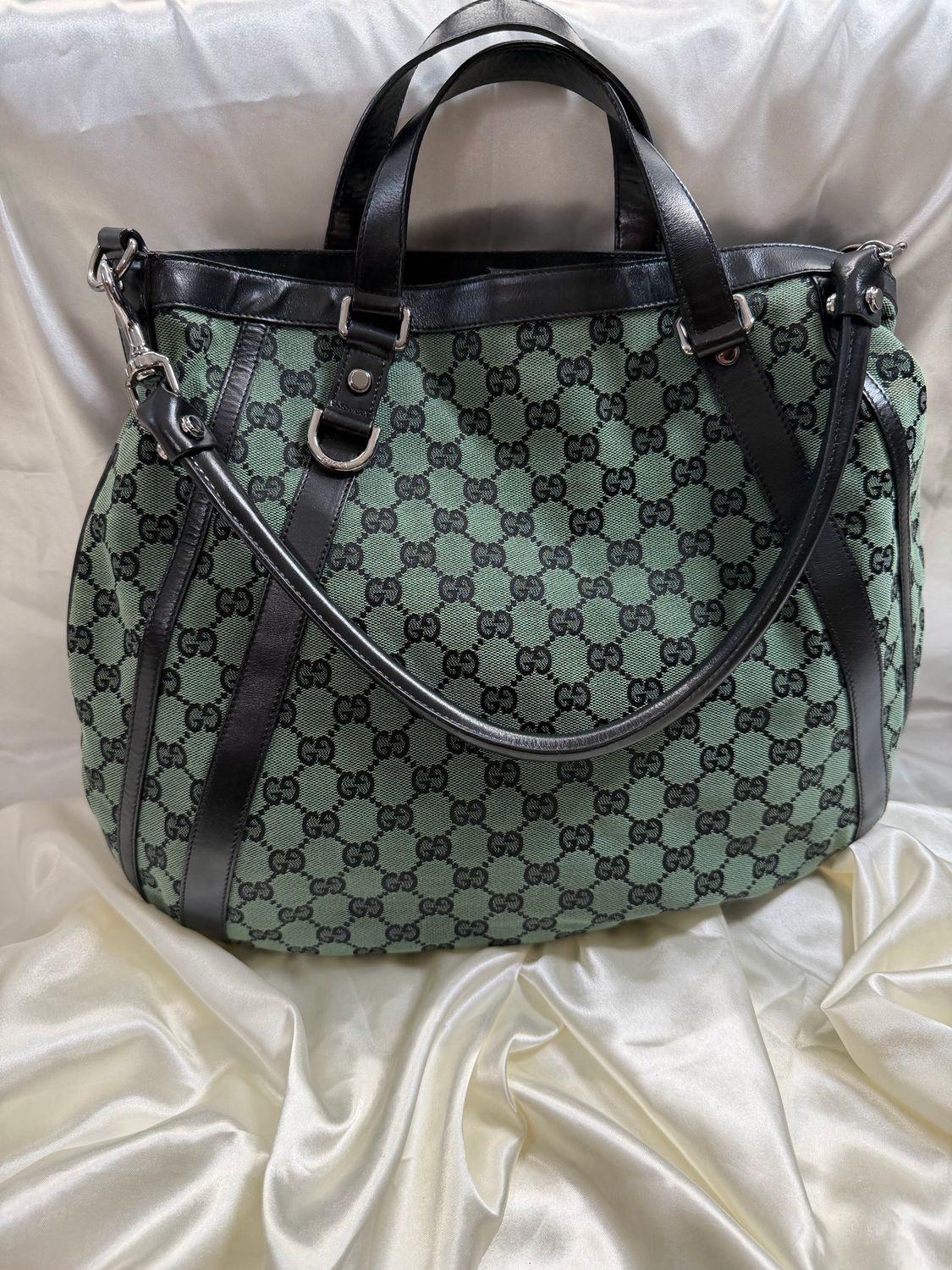 Gucci Monogram Canvas Abbey Hobo Shoulder