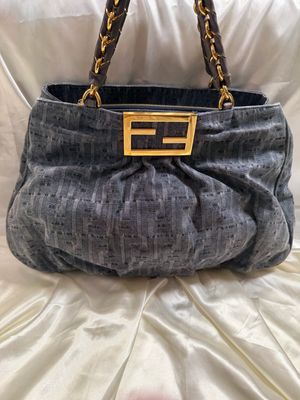 Fendi Zucca Denim Shoulder Chain Strap
