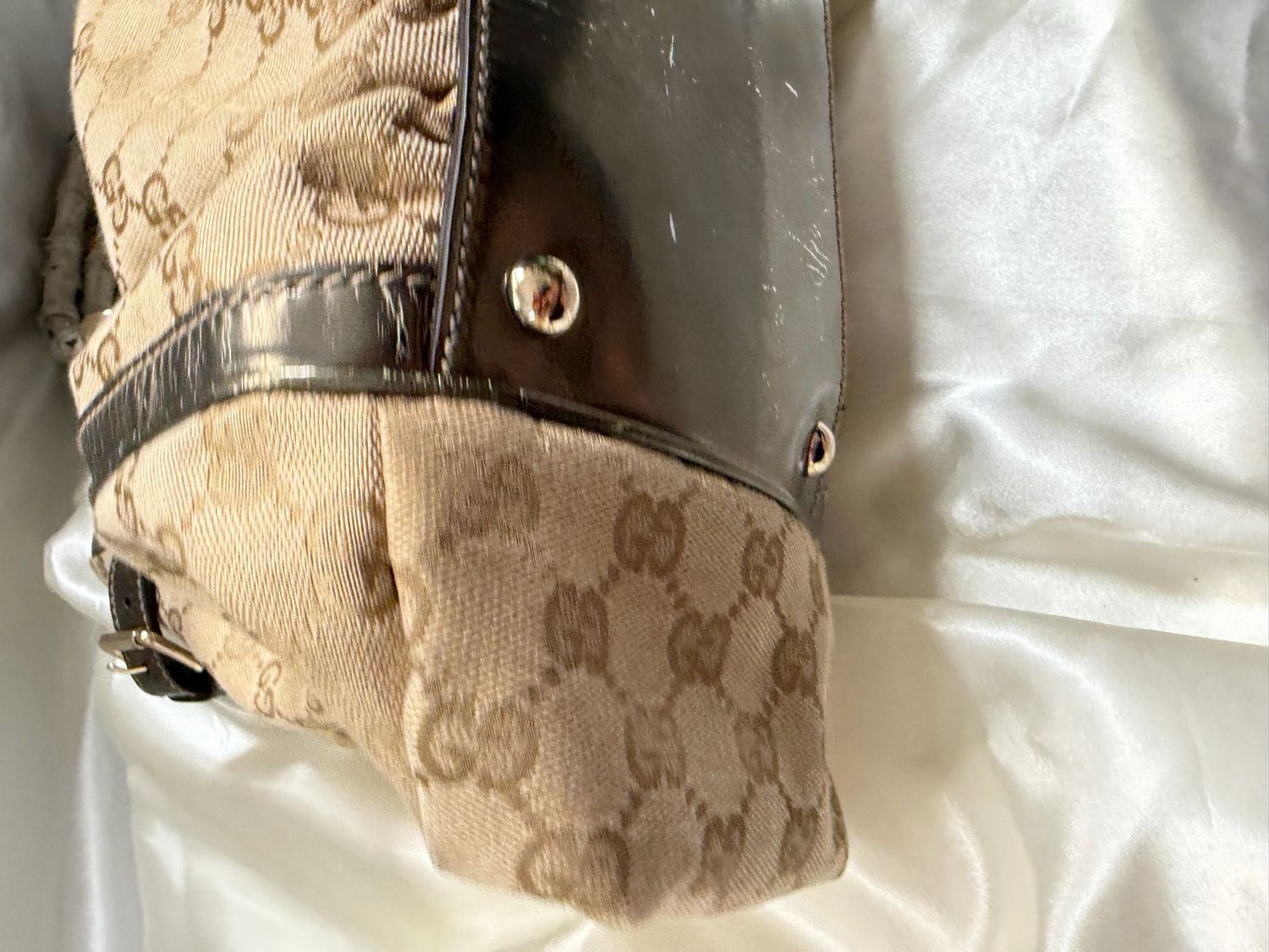 Gucci Monogram Canvas Dialux Bamboo Shoulder Tote