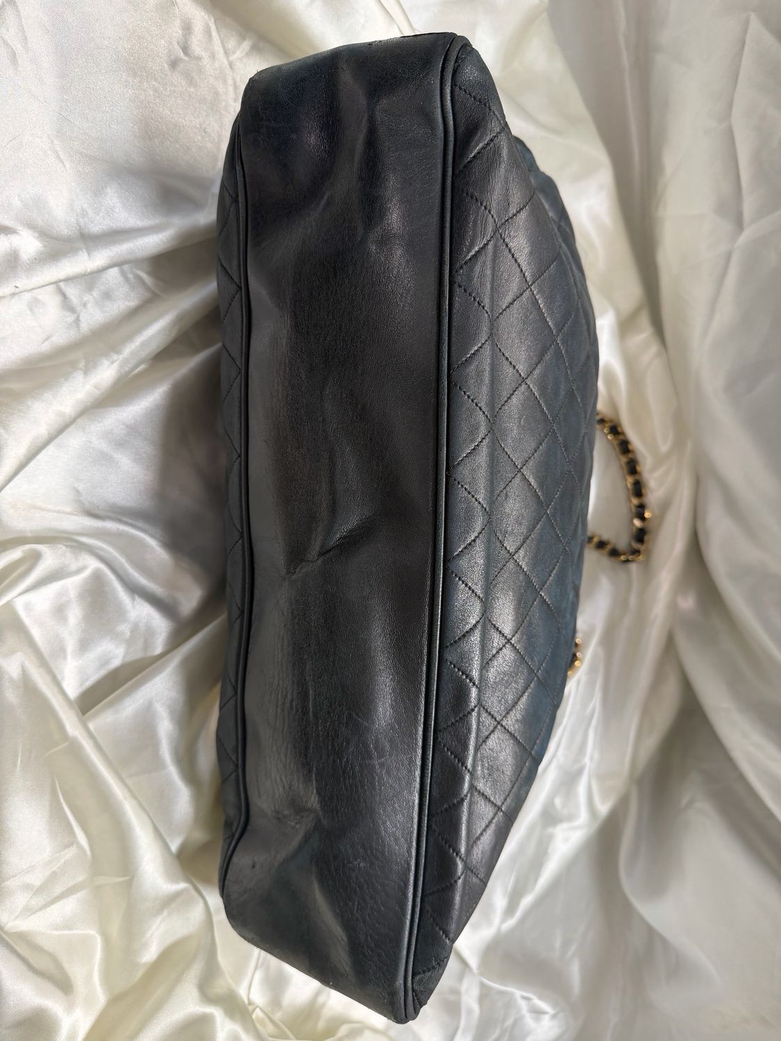 Chanel Matelasse Quilted Tote Shoulder Leather in Black