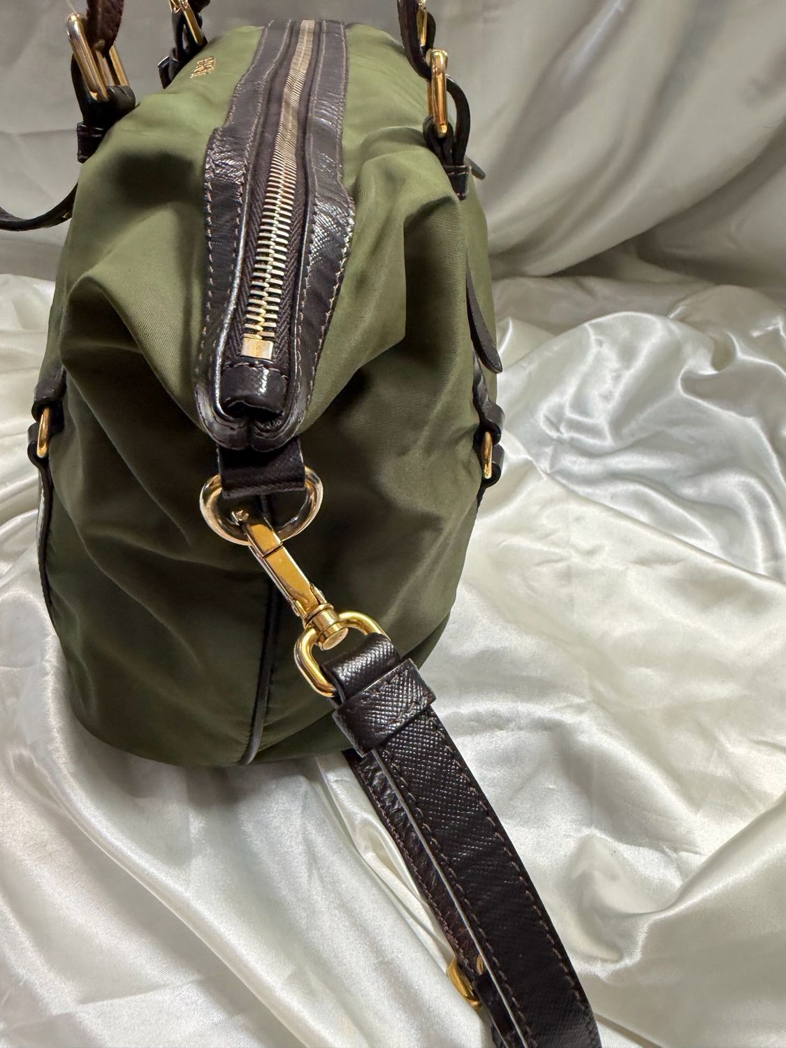 Prada Jacquard Logo Nylon Tessuto Saffiano Convertible Tote Crossbody