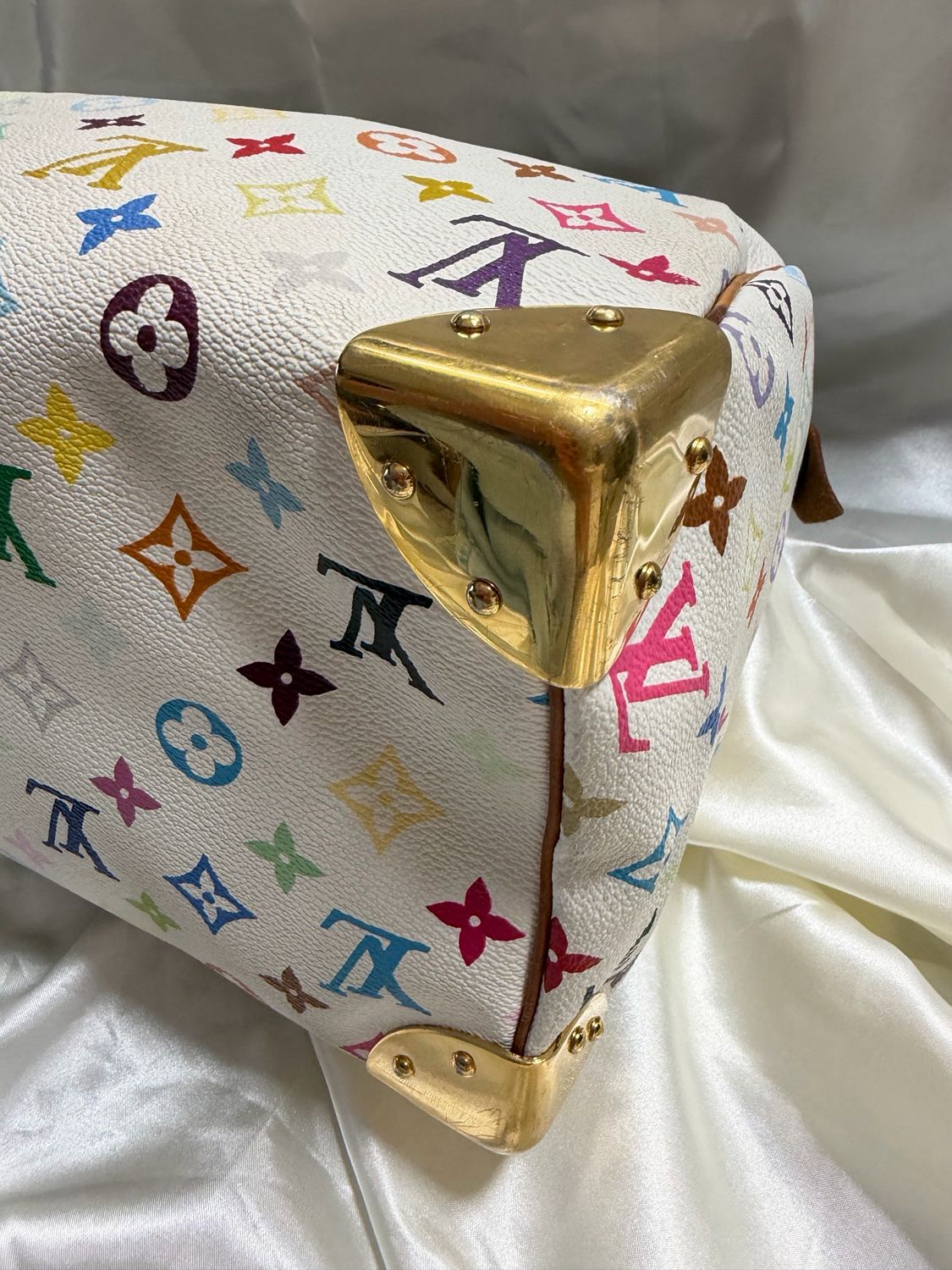 Louis Vuitton Monogram Multicolor Speedy 30 Satchel Blanc