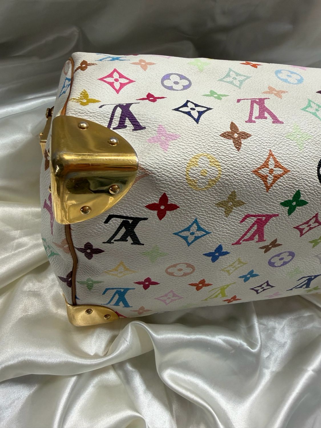 Louis Vuitton Monogram Multicolor Speedy 30 Satchel Blanc