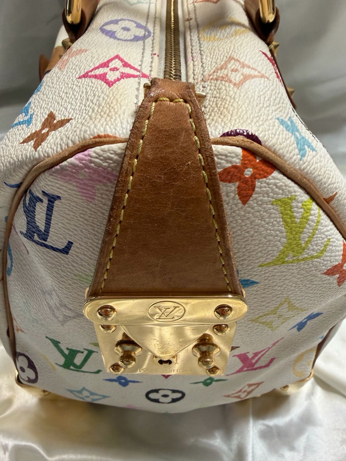Louis Vuitton Monogram Multicolor Speedy 30 Satchel Blanc