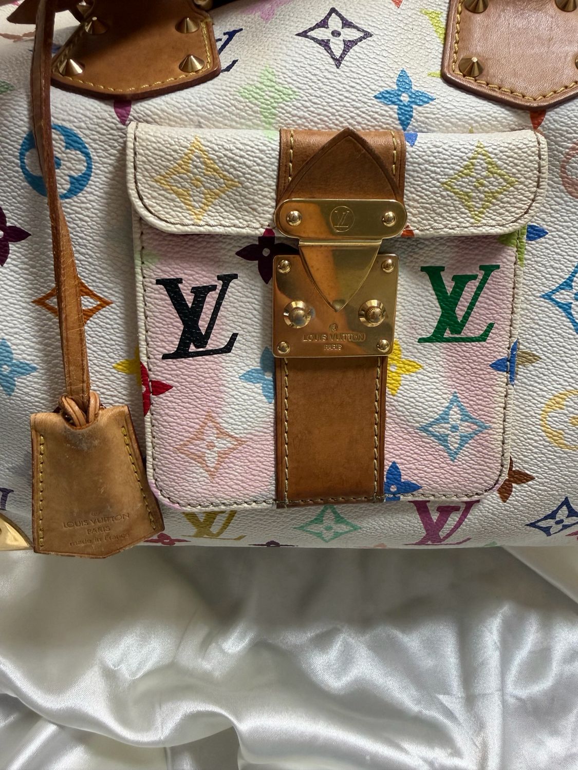 Louis Vuitton Monogram Multicolor Speedy 30 Satchel Blanc