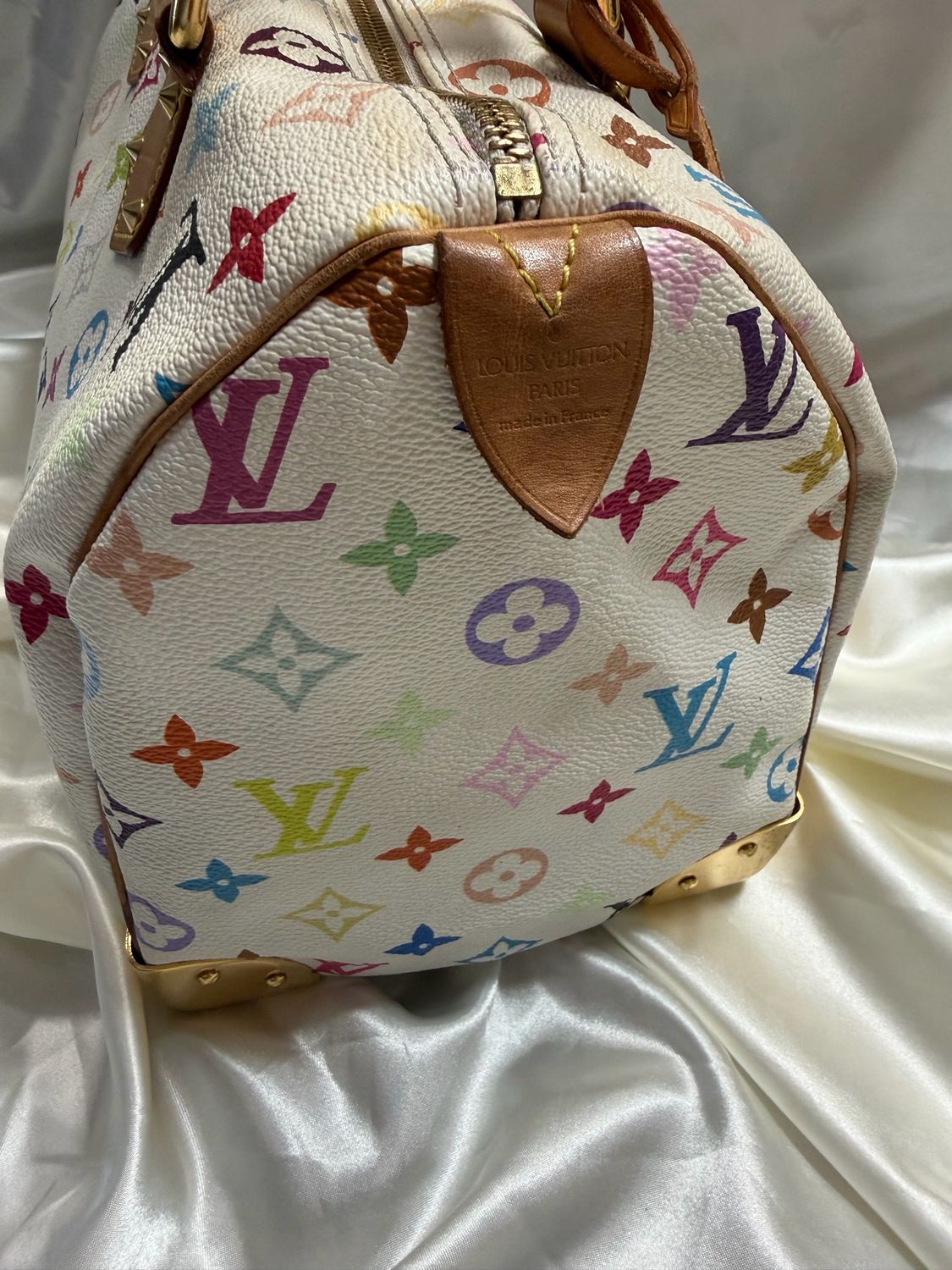 Louis Vuitton Monogram Multicolor Speedy 30 Satchel Blanc
