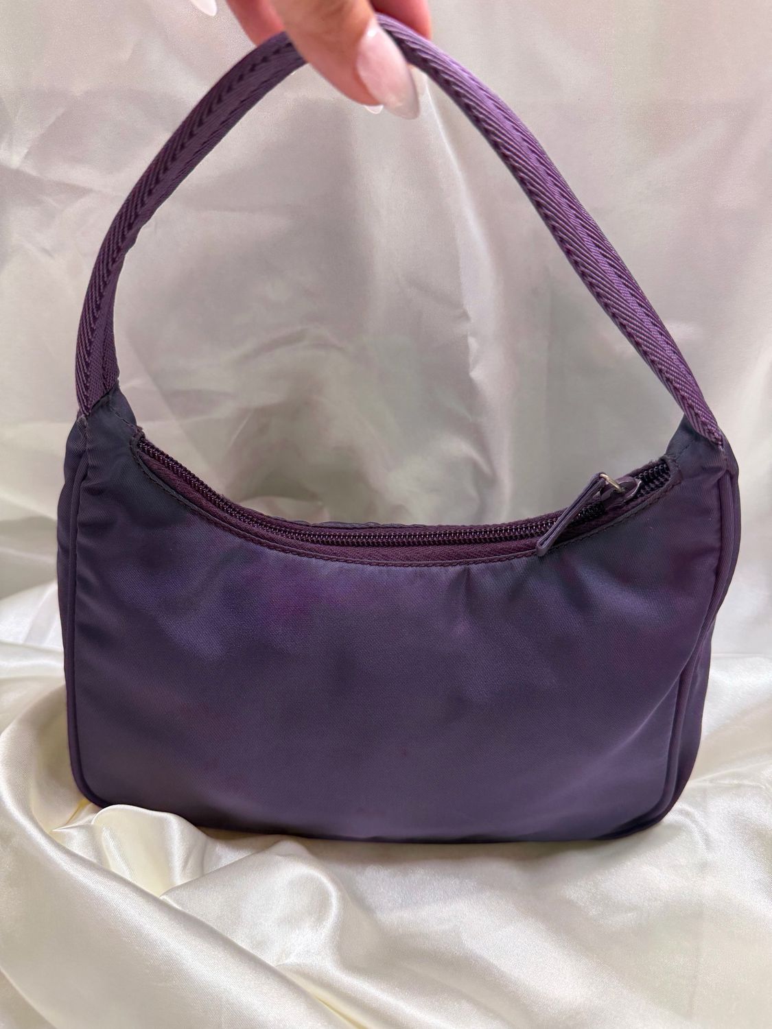 Prada Nylon Tessuto Hobo Shoulder Zipper in Purple