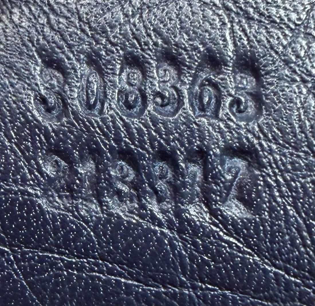 Gucci Pebbled Leather Soho Working Tote Tassel Crossbody in Navy Blue