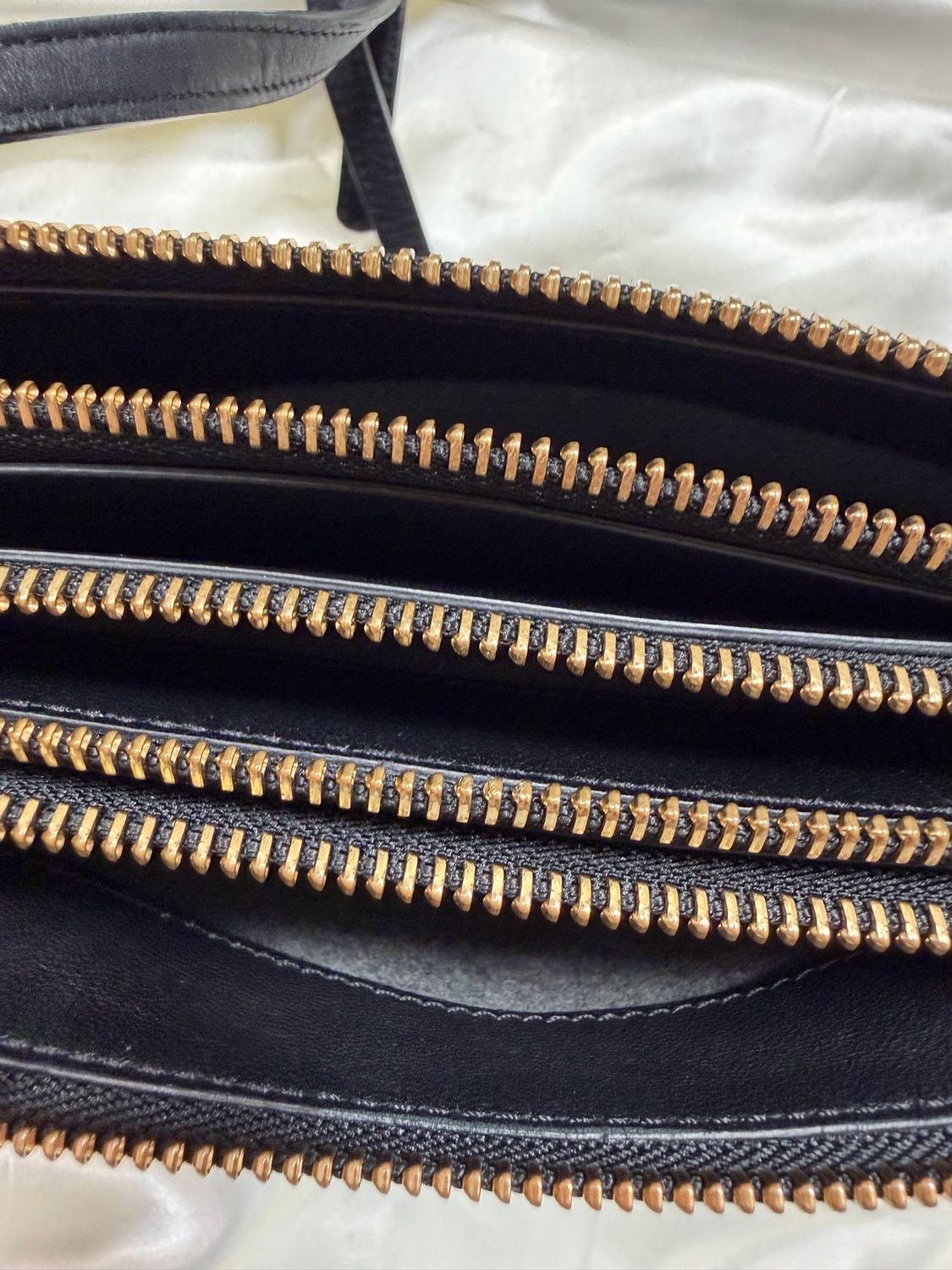 Celine Trio Leather Black Messenger Crossbody in Black