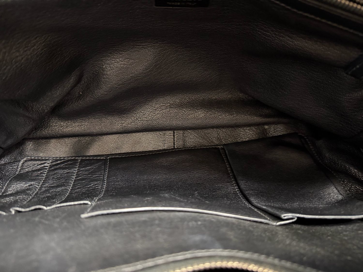 Prada Leather Briefcase Crossbody Sling Zipper in Black
