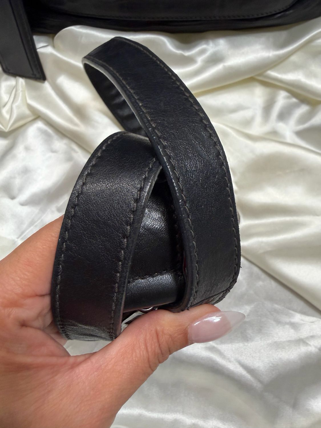 Prada Leather Briefcase Crossbody Sling Zipper in Black