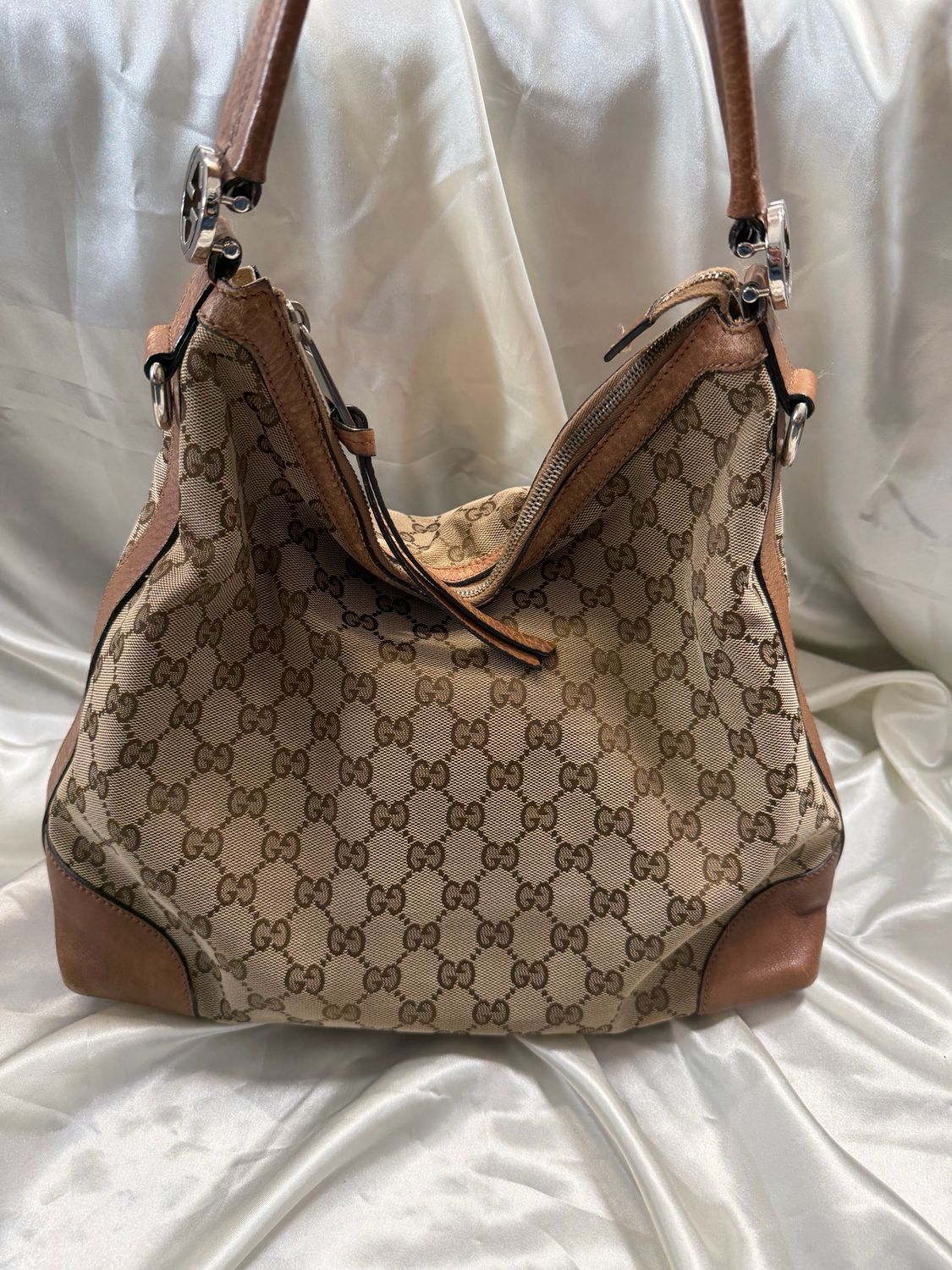 Gucci Monogram Canvas Miss Gg Hobo Shoulder