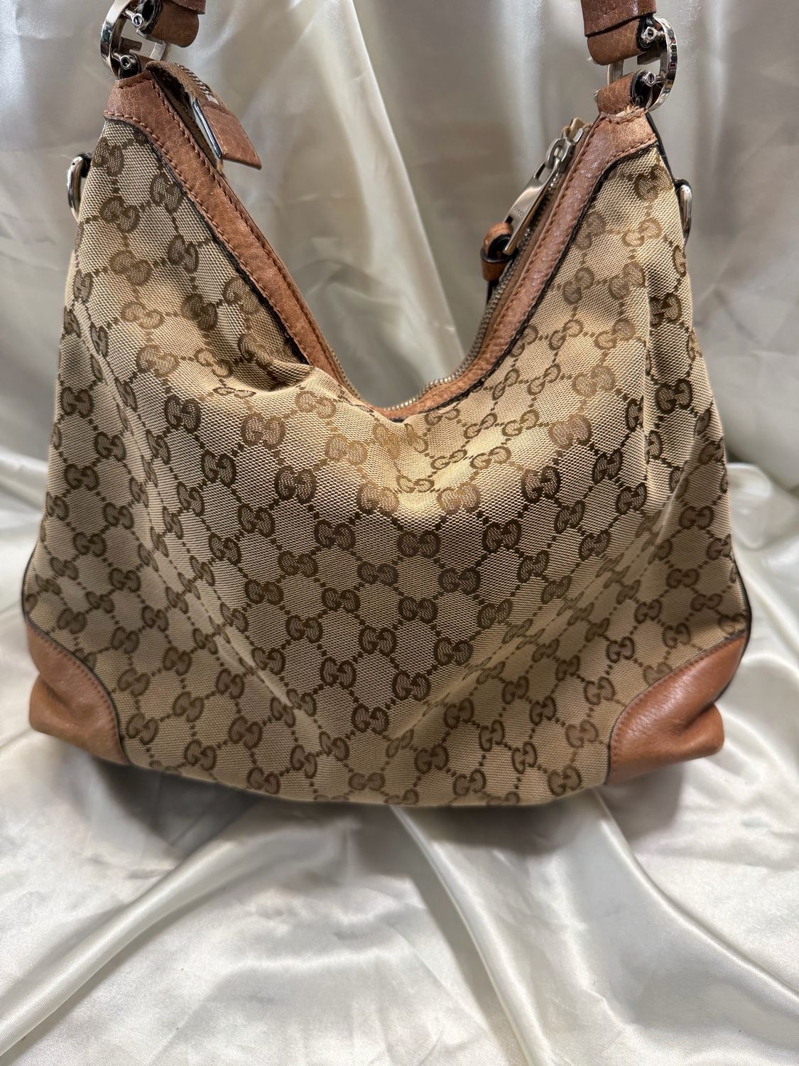 Gucci Monogram Canvas Miss Gg Hobo Shoulder