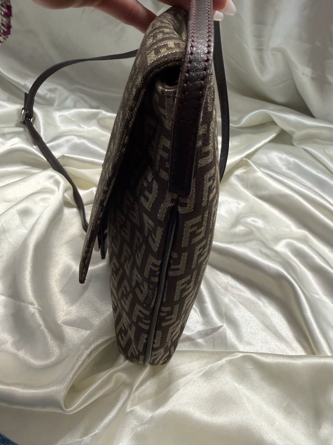 Fendi Zucchino Flap Messenger Sling Crossbody