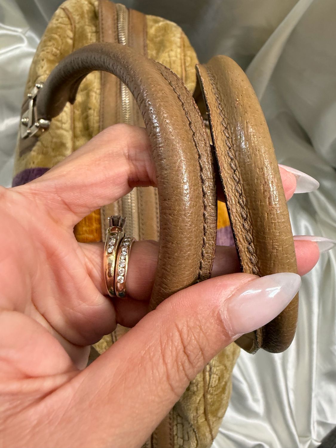Gucci Boston Horsebit Velour Bowler Satchel Tote