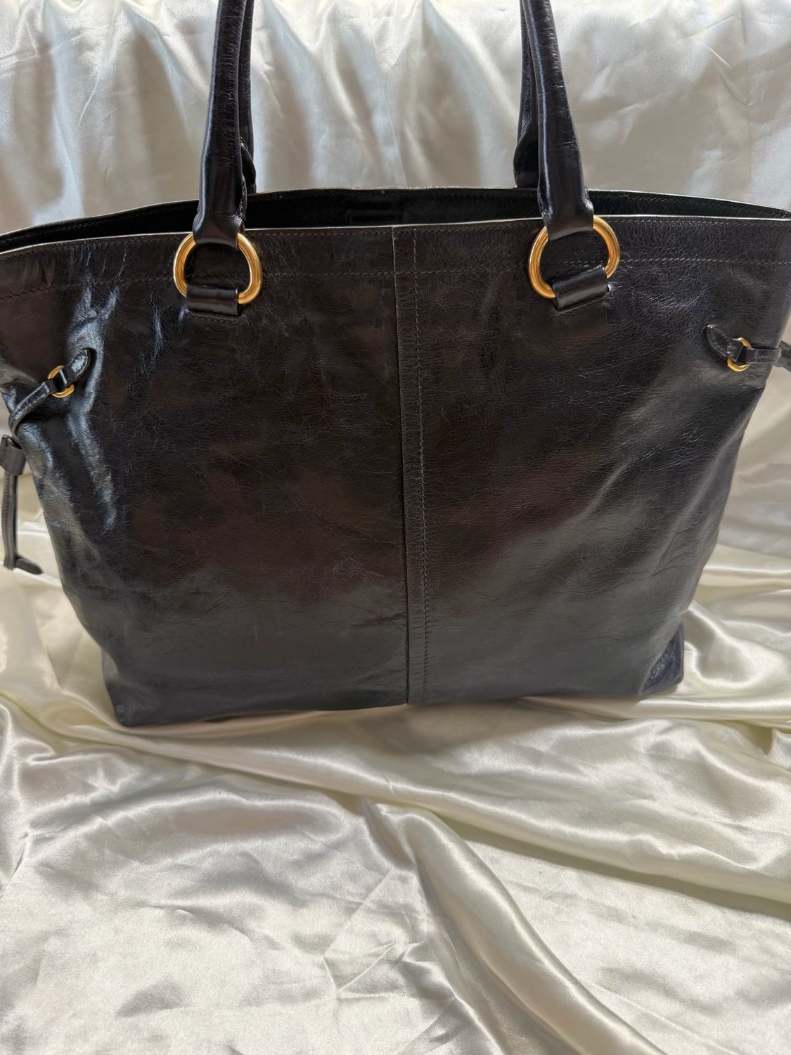 Prada Vitello Shine Tote Shoulder Drawstring 