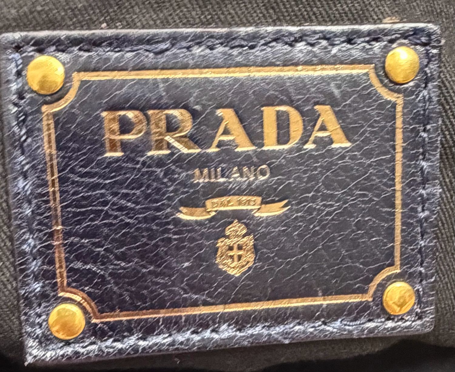Prada Vitello Shine Tote Shoulder Drawstring 