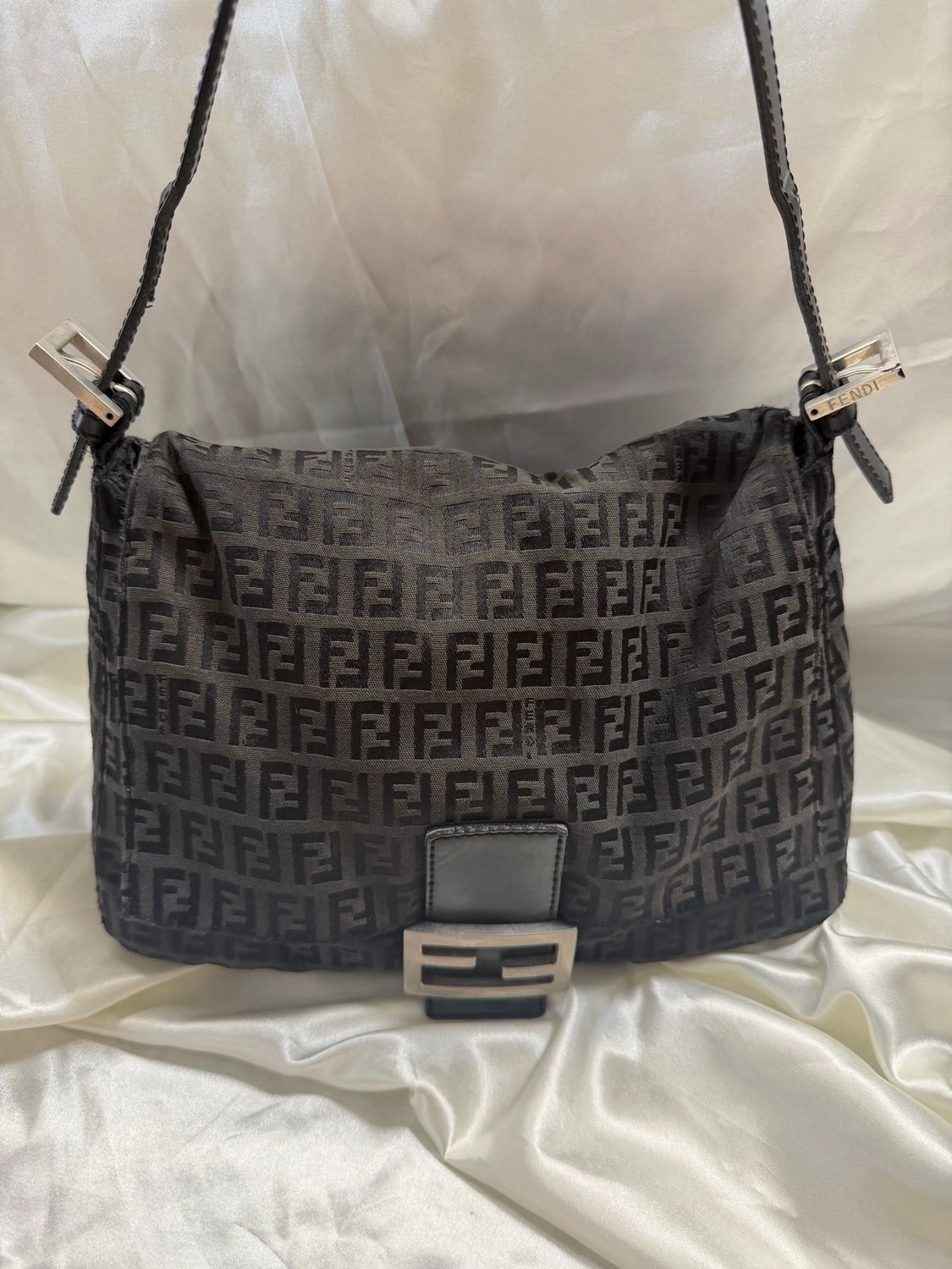 Fendi Zucca Mama Baguette Hobo Shoulder Bag