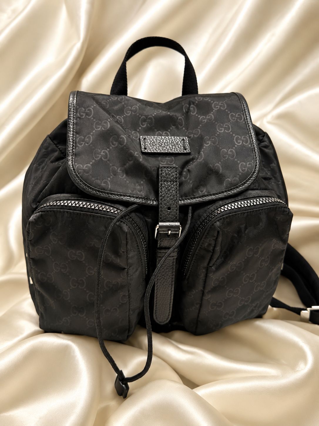 Gucci Nylon Monogram Medium Backpack in Black