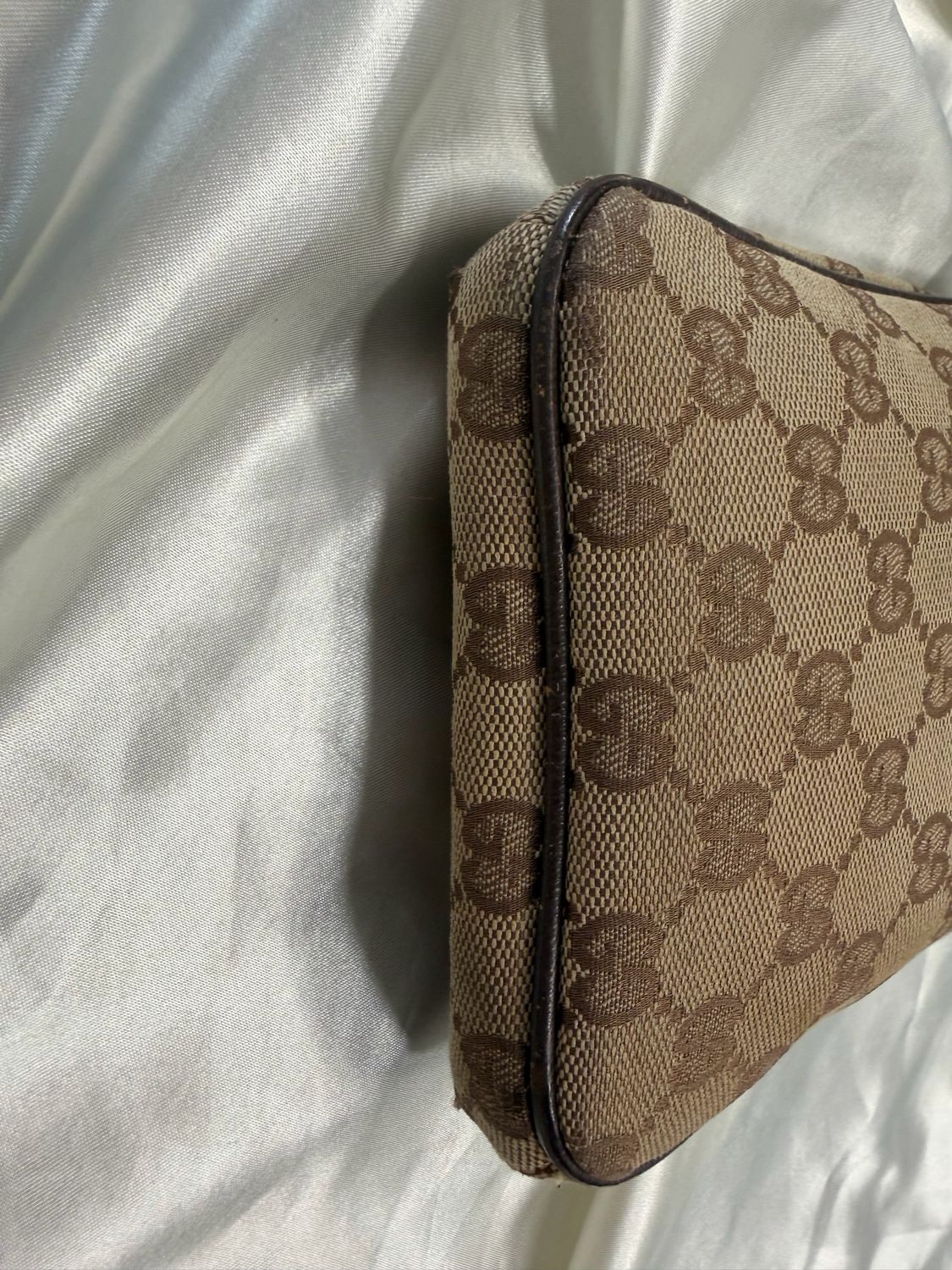 Gucci Monogram Canvas Web Strap Travel Mini Sling Crossbody