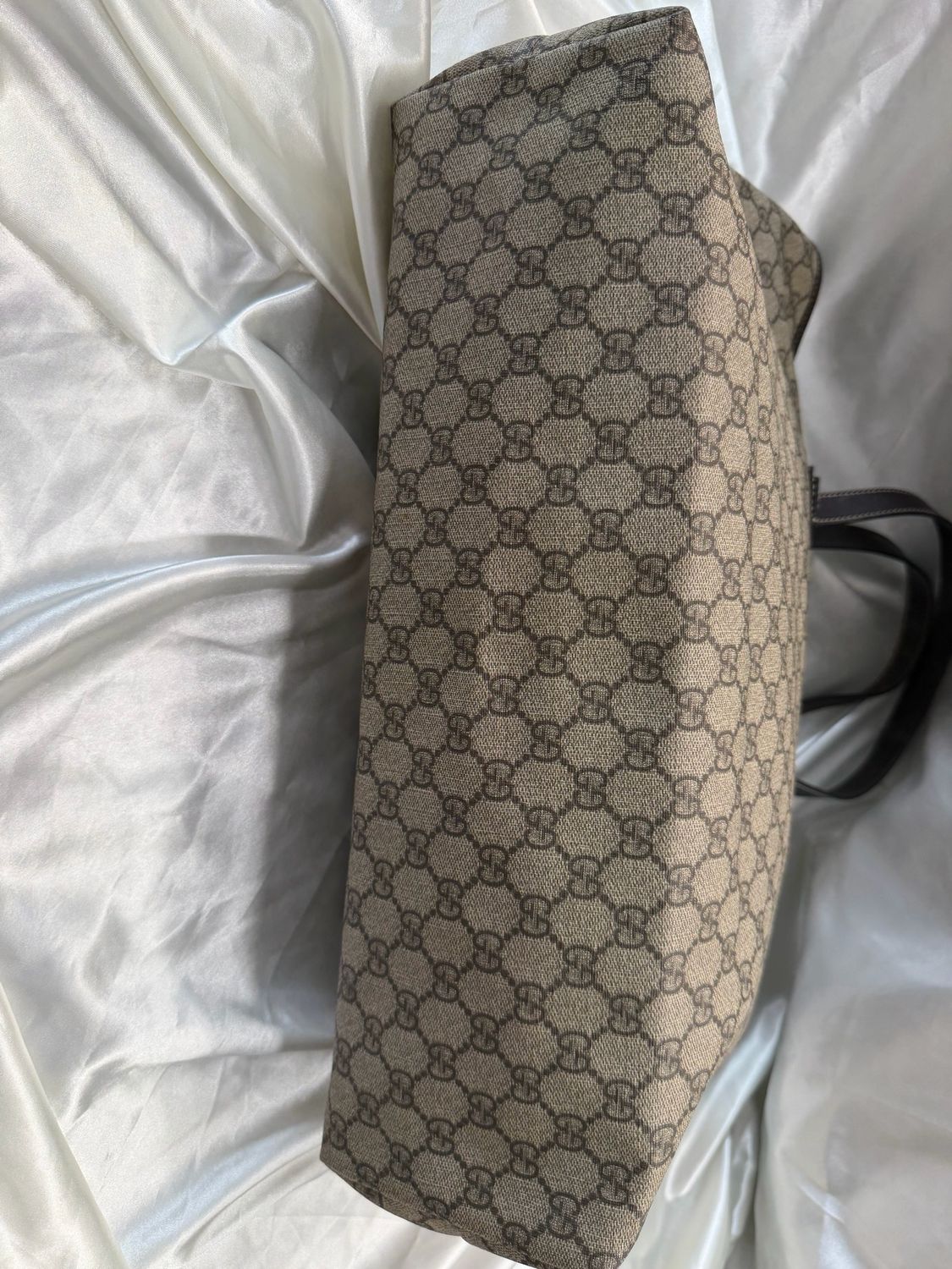 Gucci Monogram Supreme Plus Zipper Tote Shoulder Bag