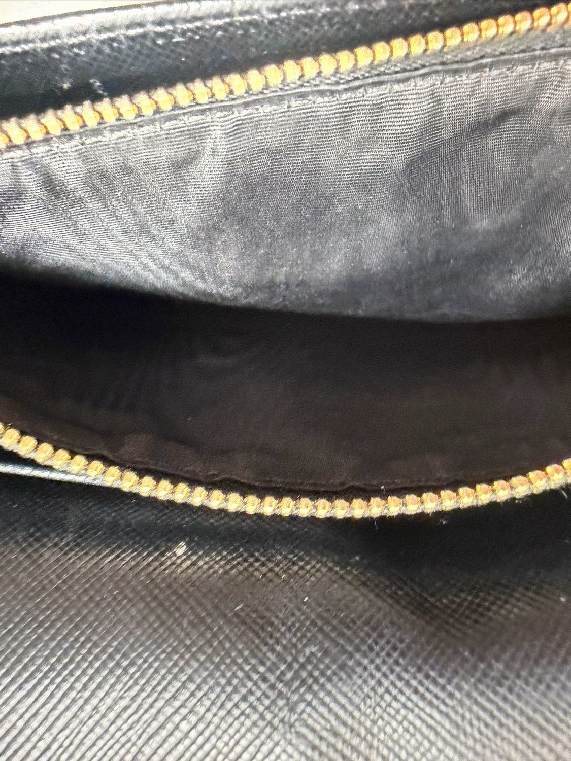 Prada Saffiano Flap Clutch Wallet on Chain in Black