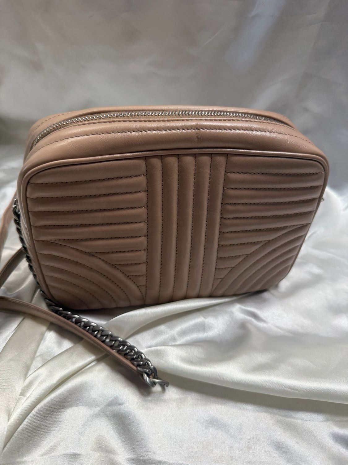 Prada Diagramme Camera Bag Crossbody in Nude
